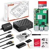 RasTech Raspberry Pi 5 8GO Kit 64GO Edition avec Active Cooler,Alimentation 27W 5.1V5A USB-C,Pi5 8GO Board,Kit Lecteur de Carte 64GO,Boîtier Pi 5,Double 4K Câbles de Micro HD Out,Manuel d'utilisation