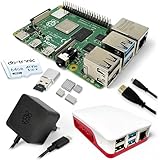 db-tronic Raspberry Pi 4 Kit de démarrage 4 Go, bloc d'alimentation USB-C 15 W, boîtier, carte SD 64 Go, câble micro HDMI 4K, dissipateur thermique